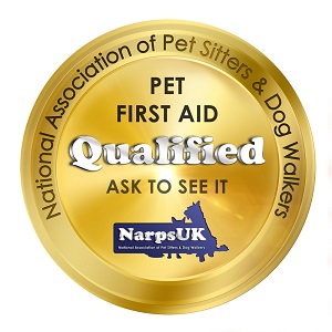 NarpsUK qualified pet first aid badge